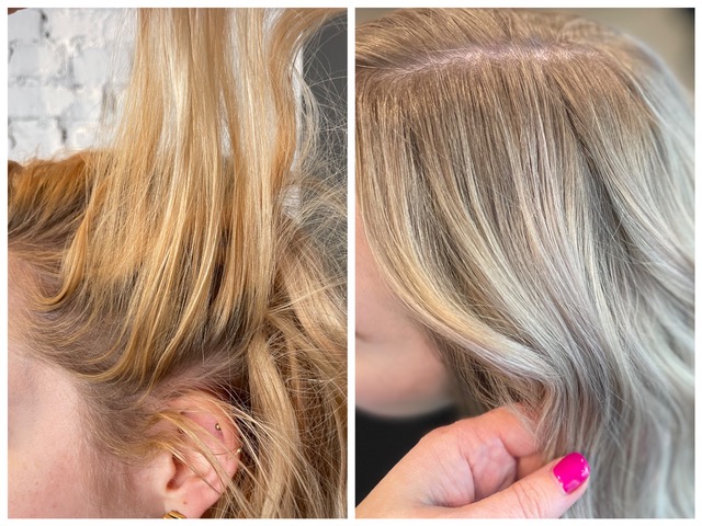 Das Bild zeigt, wie schön die Haare einer Kundin nach der Haartransformation durch Anja Kieselbach, deinem besten Friseur Berlin Mitte aussehen.