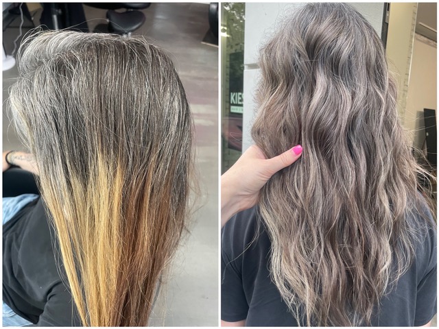 Graue Haare rauswachsen lassen bringt unfassbar schöne Ergebnisse mit Grey Blending vom Friseur Berlin Mitte Anja Kieselbach